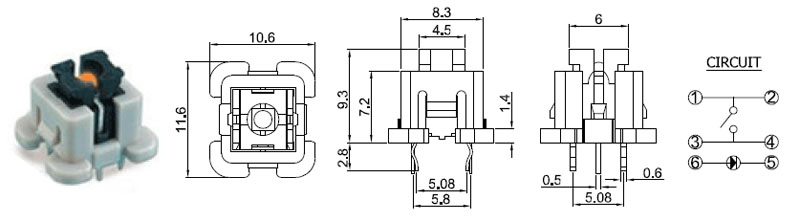 Illuminated LED interruptor táctil ITS-A020